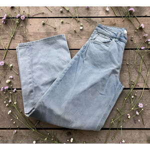 Women's H&M Wide Leg Loose Jeans Sz 6 Light Blue Wash 31" Inseam Street Wear